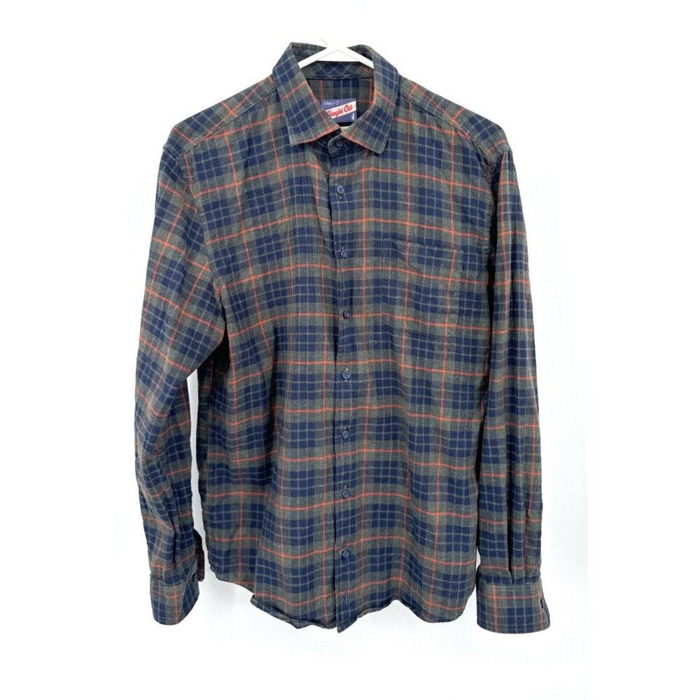 JOHNNIE-O Hangin’ Out Green Plaid Flannel Long Sleeve Button Up‎ Sz M
